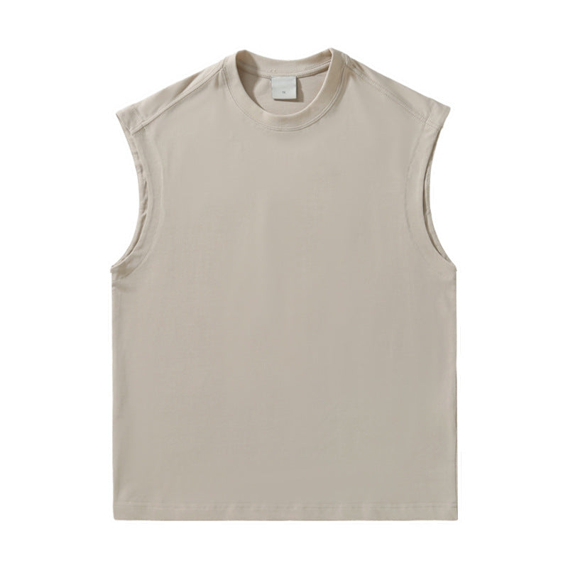 Kraftig ærmeløs T-shirt i ren bomuld