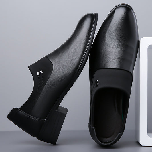 Men's British Business Soft Leather Pointed Toe Youth Leather White Shoes Pumps