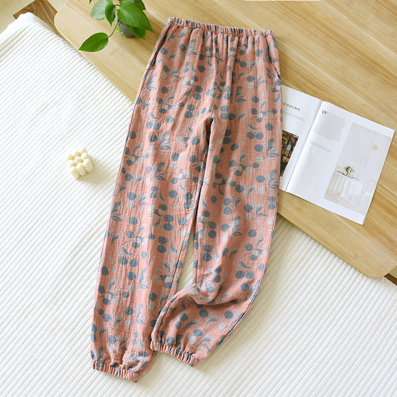 Women's Fashionable Cotton Yarn-dyed Double-sided Jacquard Trousers