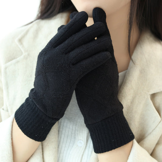 Women's Plush Closed Riding Outdoor Gloves