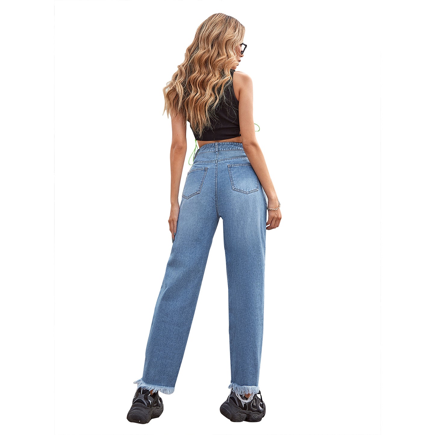 Style Jeans Women's New Straight Leg Pants Loose Harem Trousers