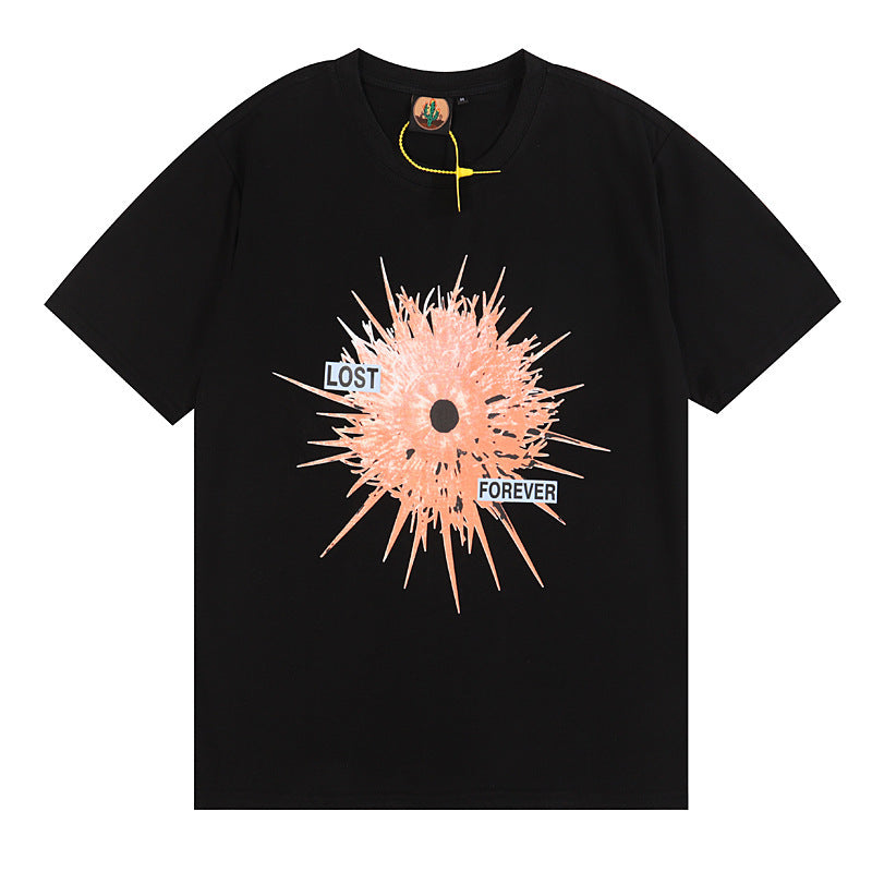 Summer New Short-sleeved Shirt Letter Cotton Short-sleeved
