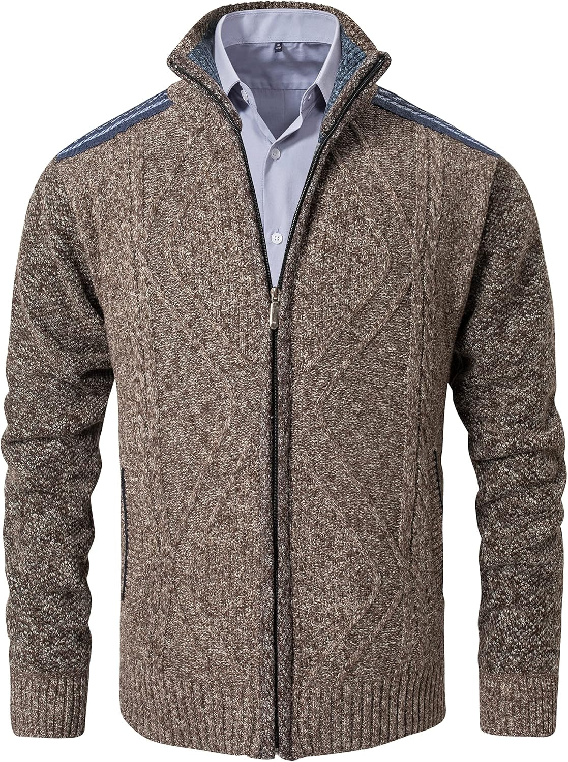 Men'S Cardigan Sweaters Casual Full Zip Sweaters Knitted Cardigan with Pockets