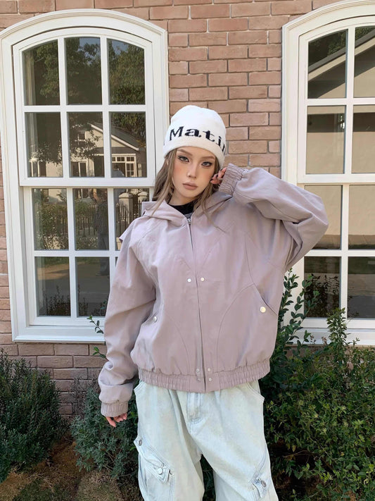 Couple Long Sleeve Hooded Overalls Jacket