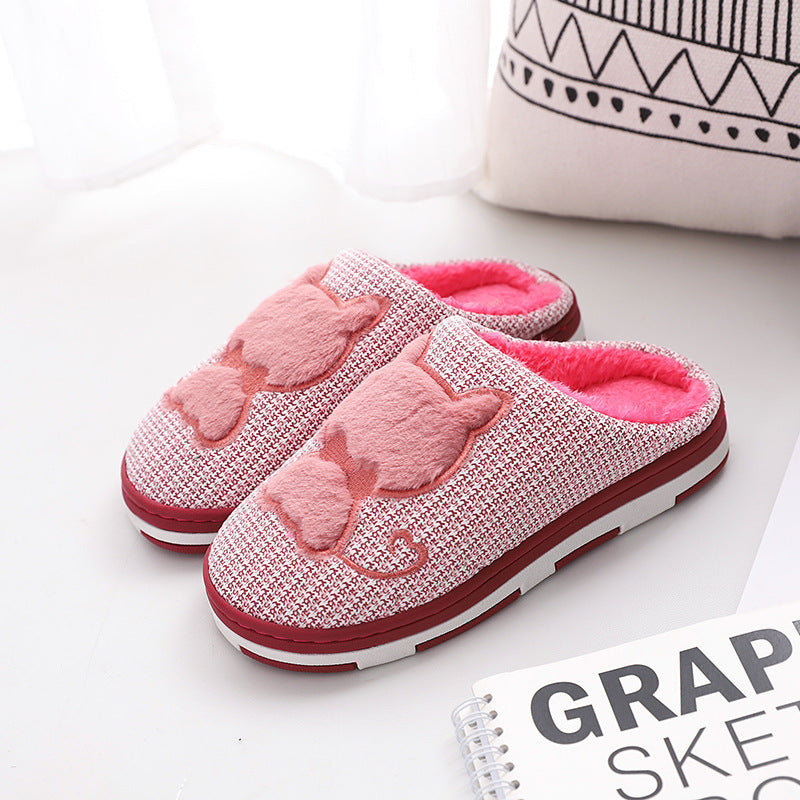 Home Non-slip And Warm Cute Cotton Slippers
