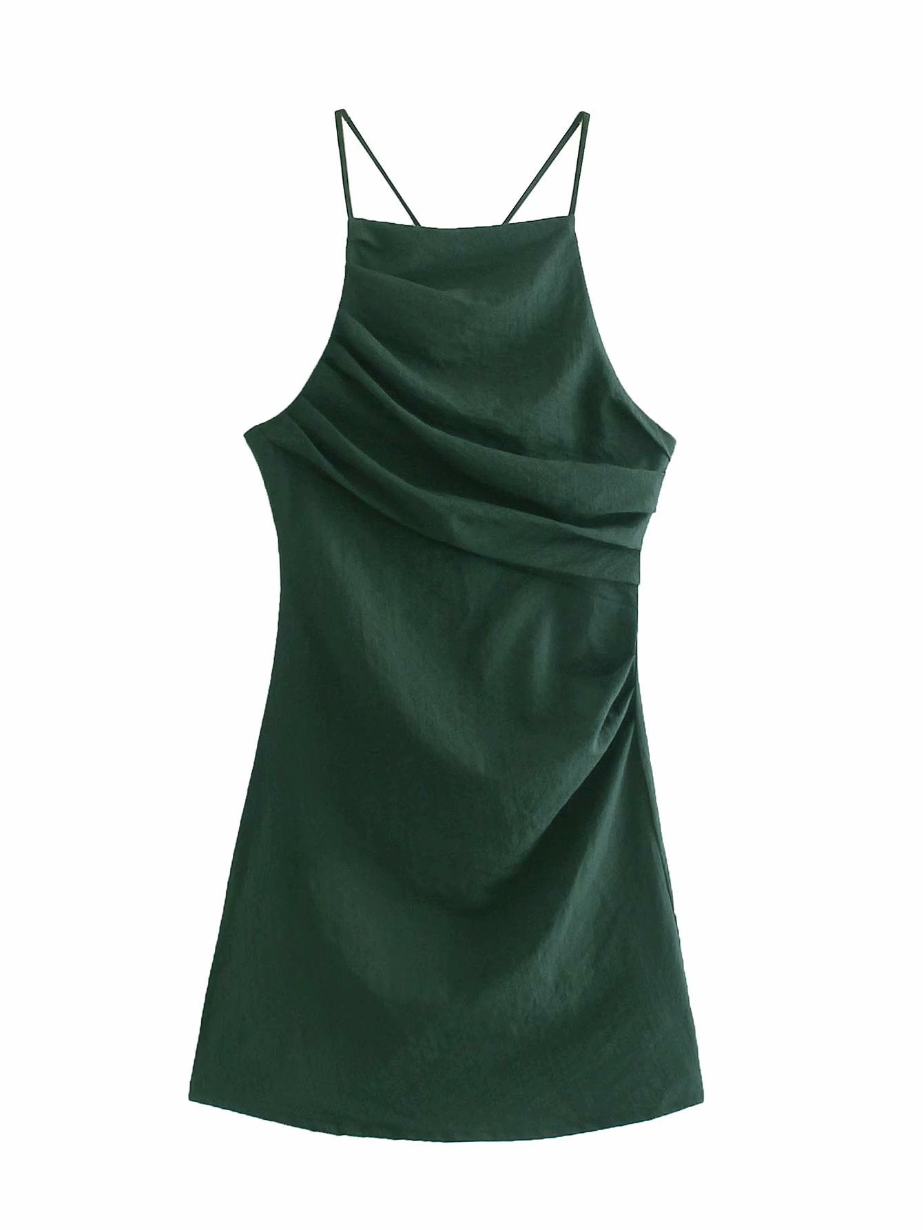 European And American New Pleated Suspender Sexy Dress