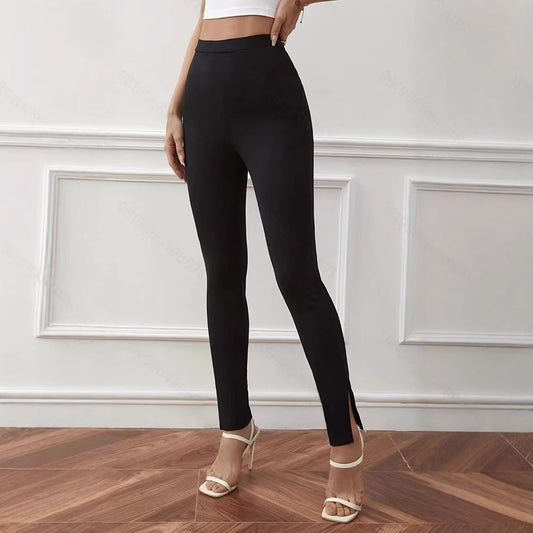 Komfortable alsidige stræk-leggings med slidsdetalje