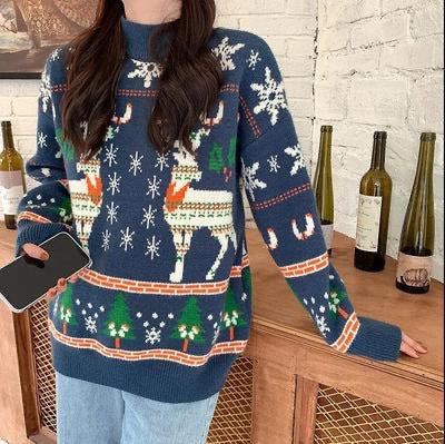 Fashion Jul Tøj Elg Sweater til Kvinder