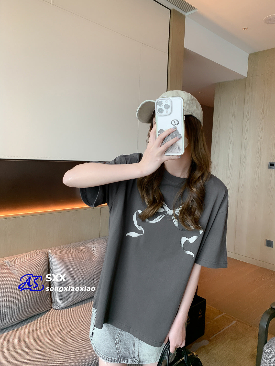 Niche Bow Print Short Sleeve