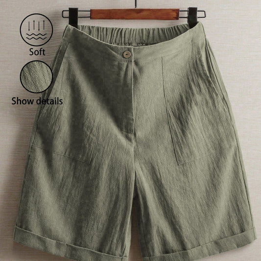 Casual American-style Capri Pants With A Wide Leg