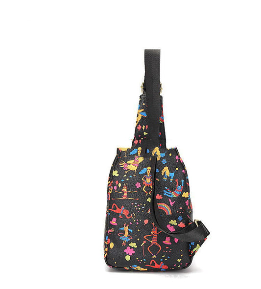 Women's Laser Fashion PU Illusion Shoulder Messenger Bag