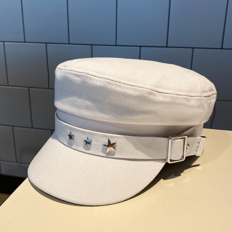 Black Star Hat Retro Beret