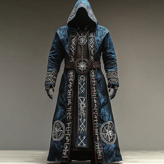 Abstract Long-sleeved Cape Coat For Casual Men's Cardigan