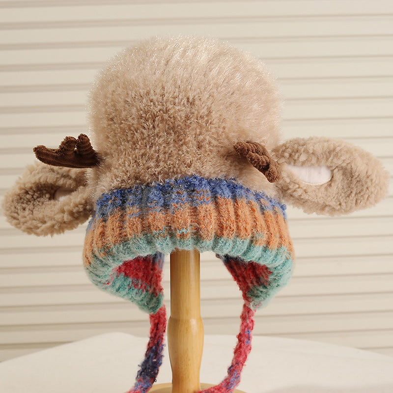Cute Antler Plush Hat Women's Winter New Style
