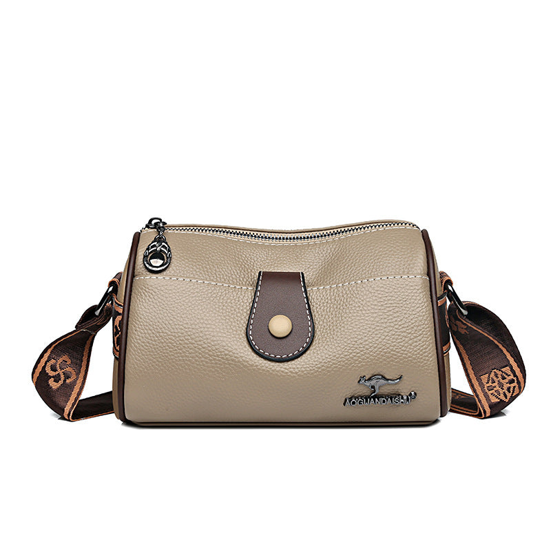 Retro Minimalist Crossbody-taske i læder til kvinder