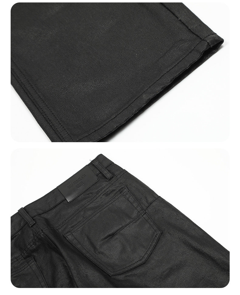 Waterproof Tactical Pants Straight Black Washed Jeans