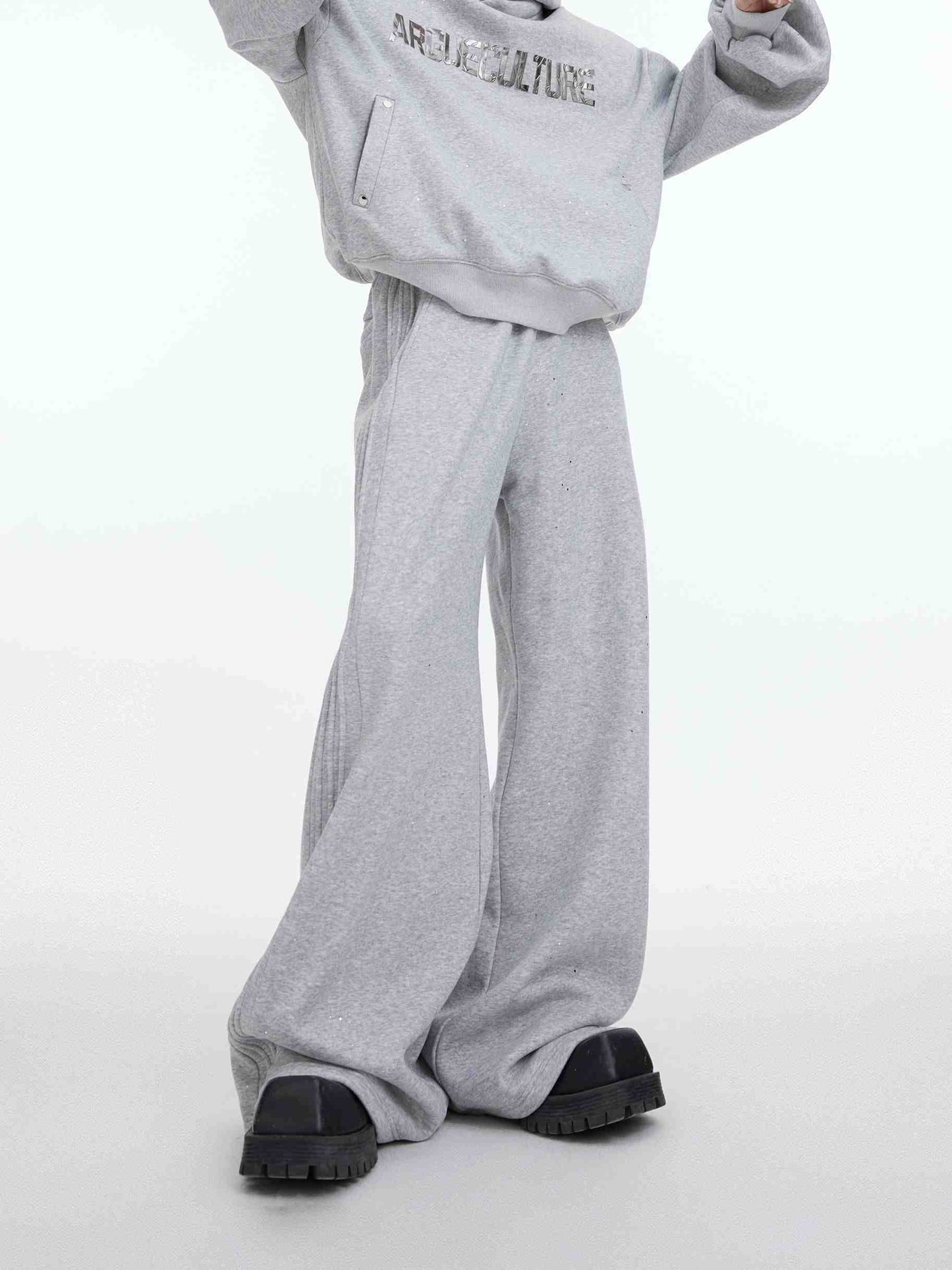 Fleece-lined Thickened Hooded Sweatshirt Suit