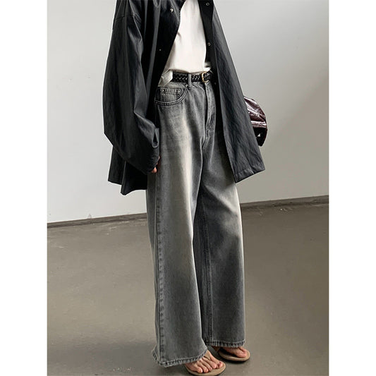 Straight Ripped Jeans Lazy And Versatile