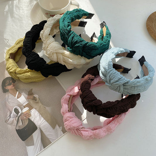 New Simple Pleated Knotted Face Wash Cute Headband