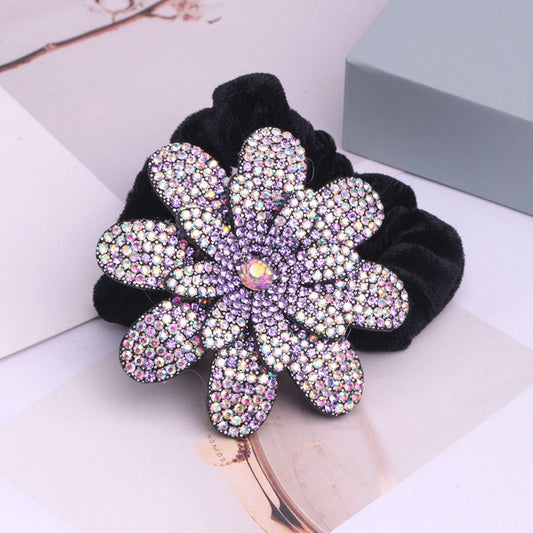 Ethnic Feng Shui Diamond Fabric Pig Intestine Hair Tie Headdress