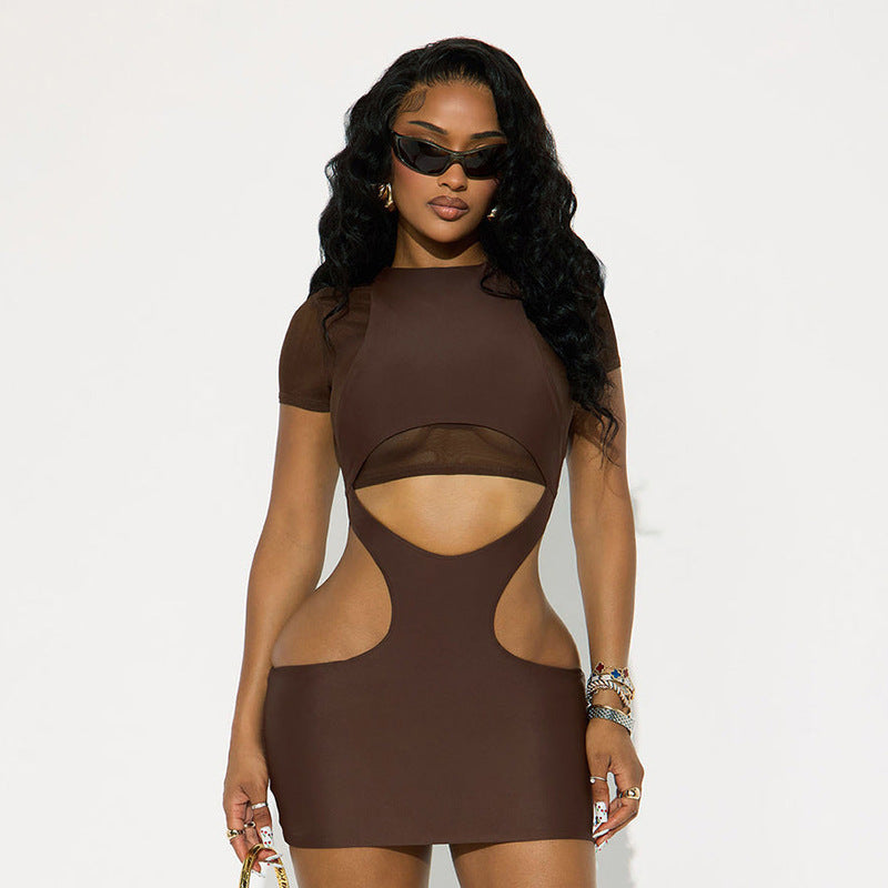 Womens Spring Collection Solid-Color Dress Set From Europe And The US