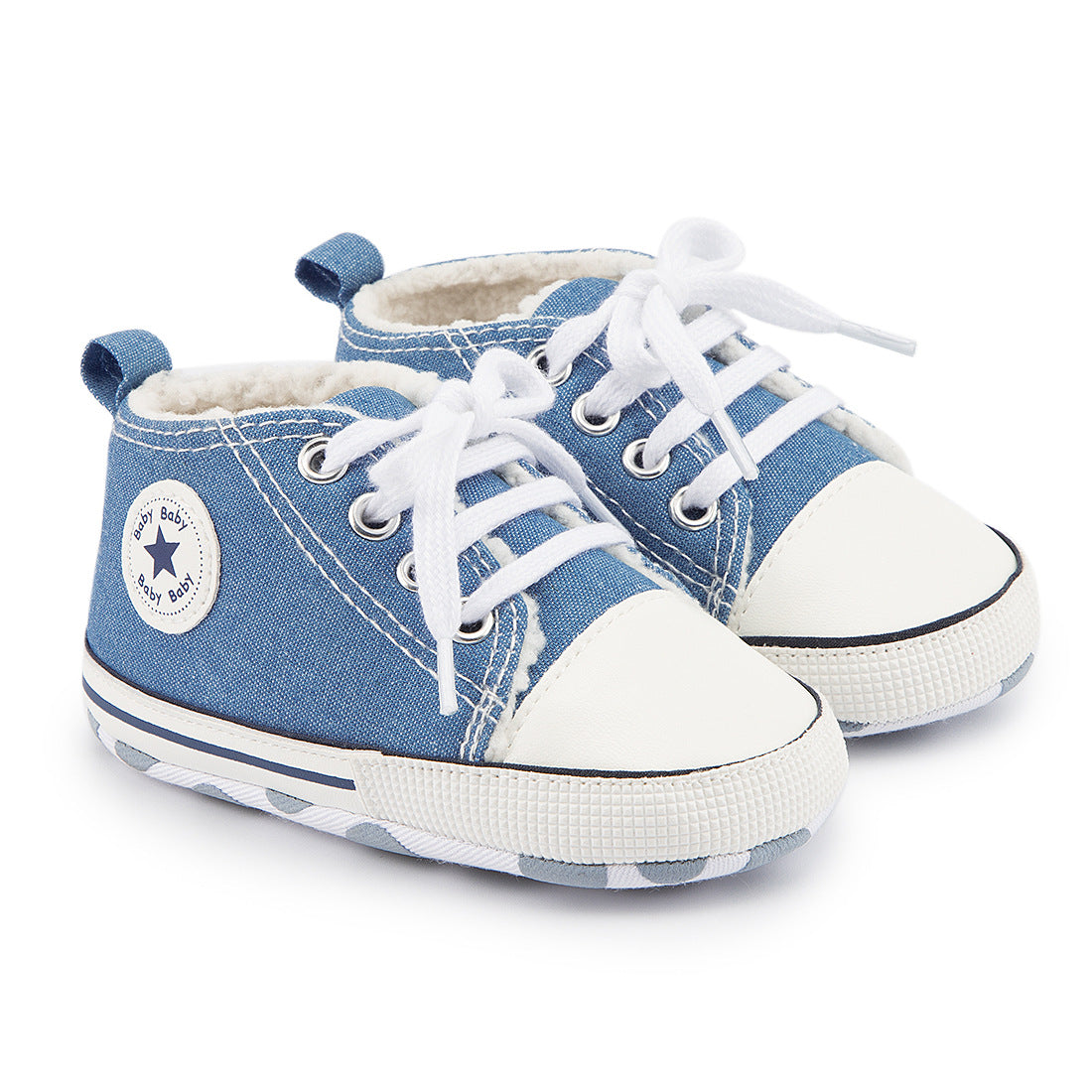 New Winter Baby's Shoes Cotton Shoes Fleece Lined Warm Canvas Shoes Baby Non Slip Soft Bottom Toddler Shoes Baby's Shoes