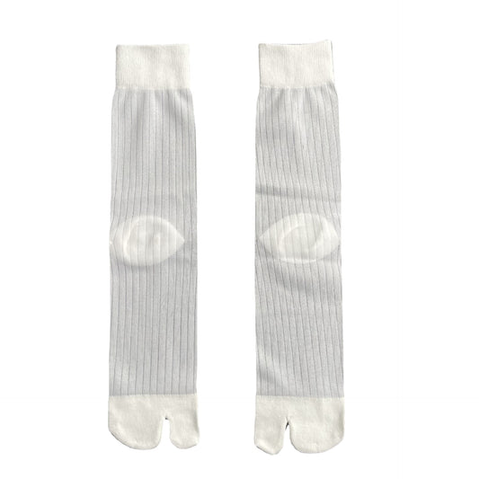 Ultra-thin Bright Silk Vertical Stripes Transparent Summer Split Toe Stockings Women's Socks