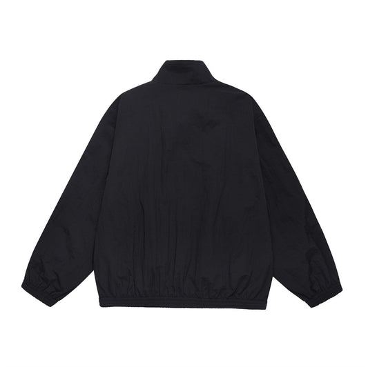 Zipped Stand Collar Jacket Men's Sports Windproof Coat