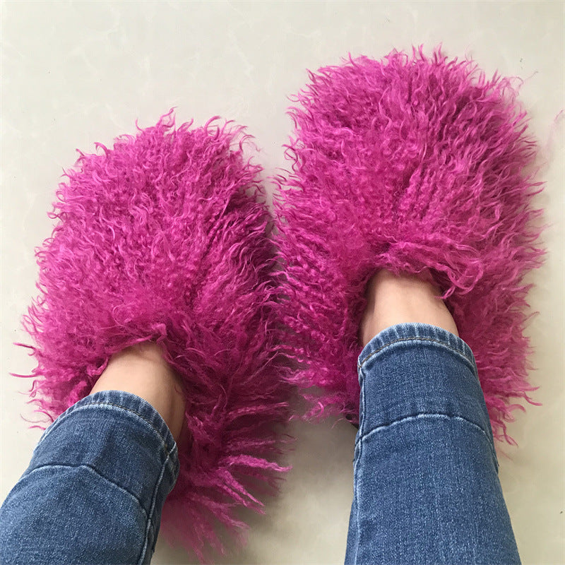 Imitation Tan Sheep Maomao Warm Women's Cotton Slippers Snow Boots