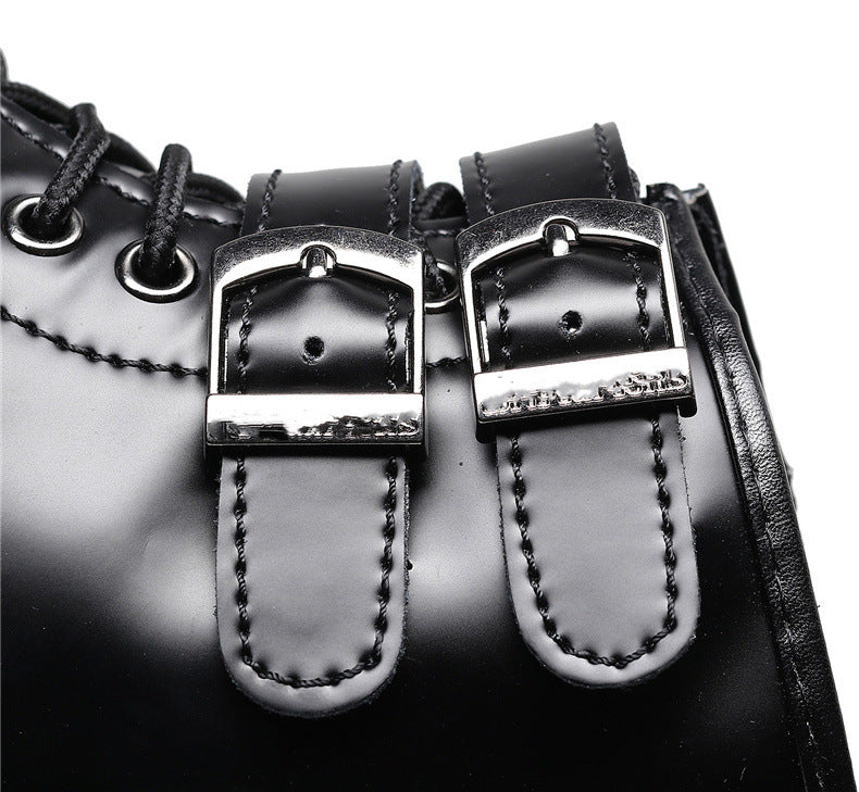 British High Top Women's Boots Leather Motorcycle Double Ride