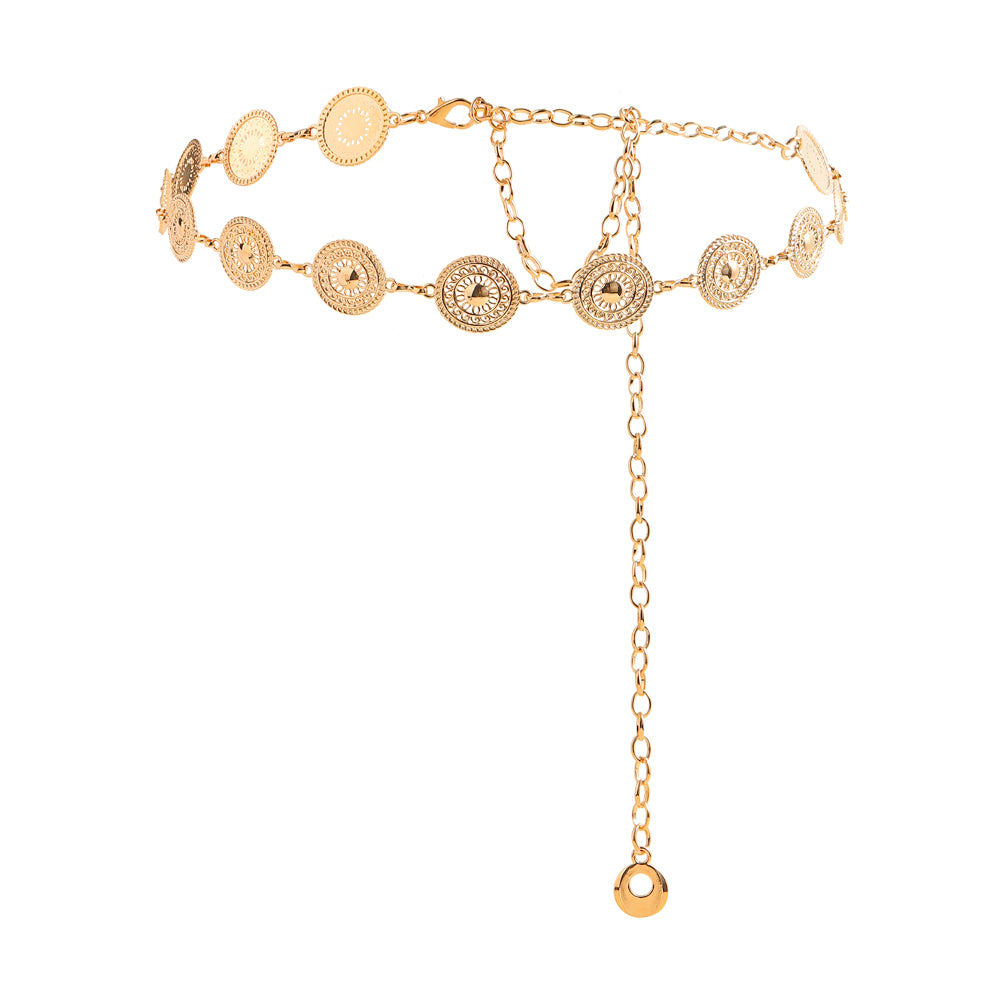 Body Chain Simple Metal Belt Decorative Waist Chain Women's Fashion Chain Cutout Iron Geometric Chain