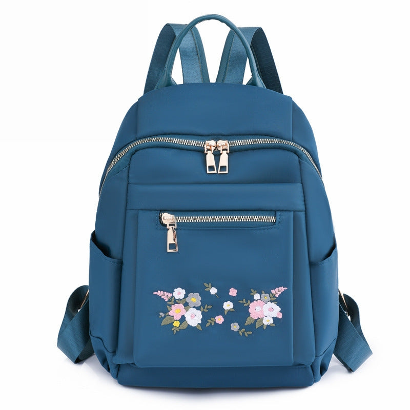 Leisure Embroidery Women's Backpack Lightweight Nylon