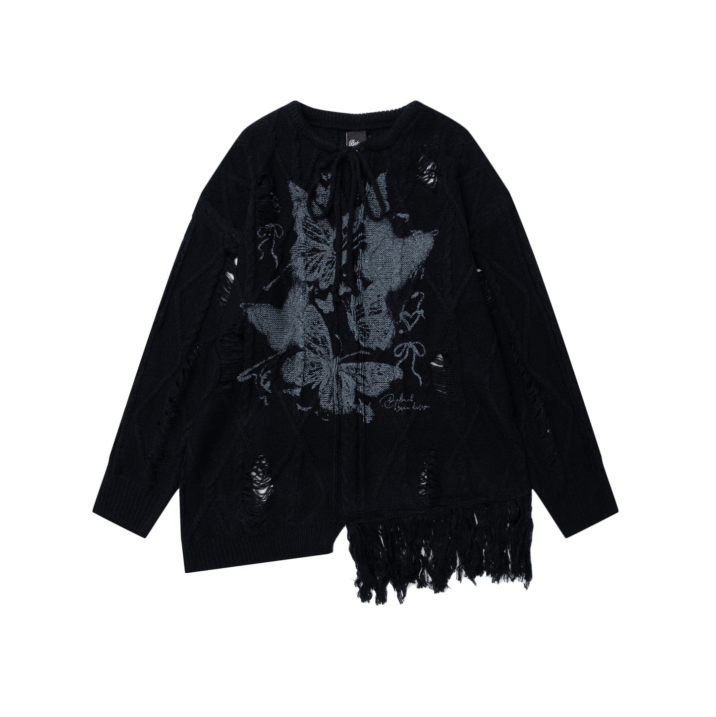 Retro Hot Girl Ripped Design Knitted Pullover Sweater