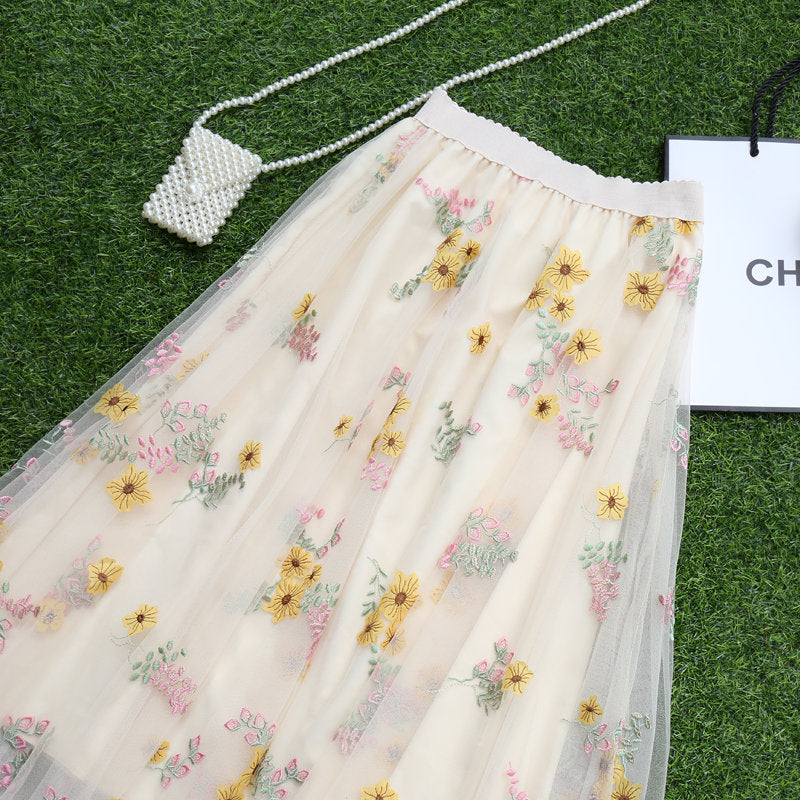 Women's Fashion Lace Mesh Half-body Skirt