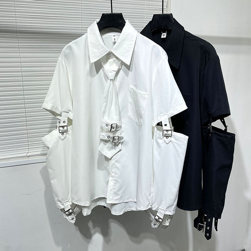 Personalized Metal Stitching Fashion Work Clothes Top
