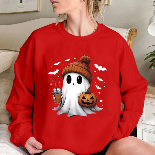 Fashion Drop-shoulder Sweater Dame Halloween Fløjls Hoodietrøje