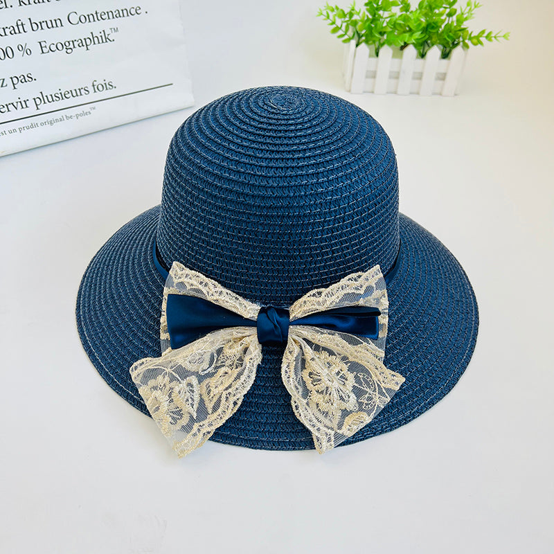 Women's Summer Outdoor Vacation Shade Bow Straw Hat