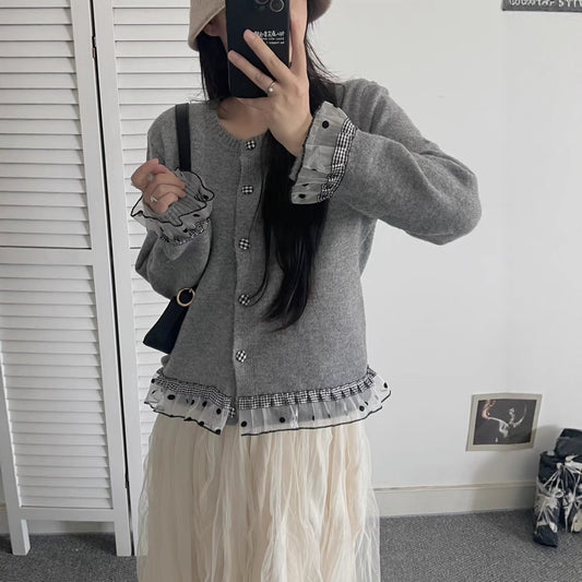 Lace Knitted Cardigan Casual Women's Sweater