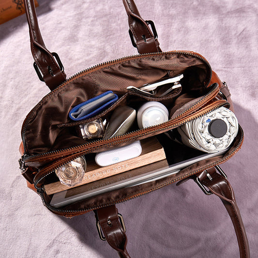 One-shoulder Portable Messenger Large-capacity Soft Leather Female Bag