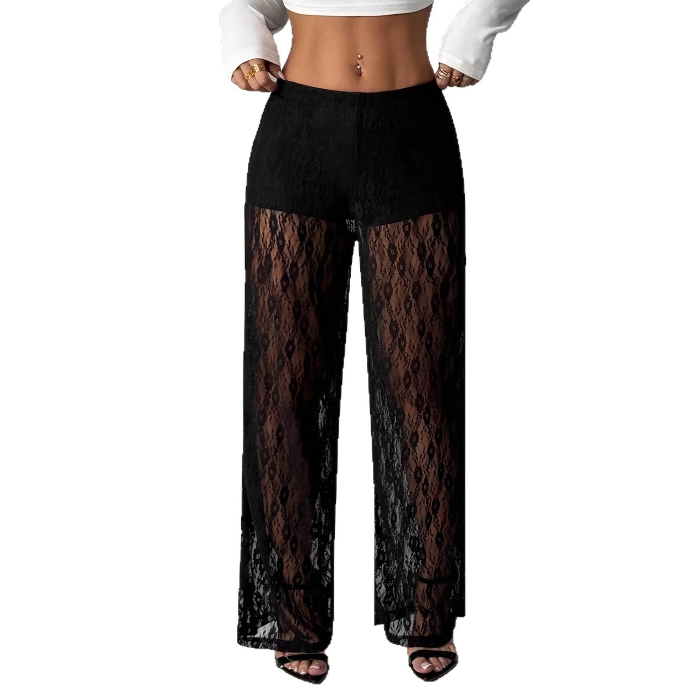 Versatile Summer Japanese Style Casual Slimming Lace Wide-leg Pants