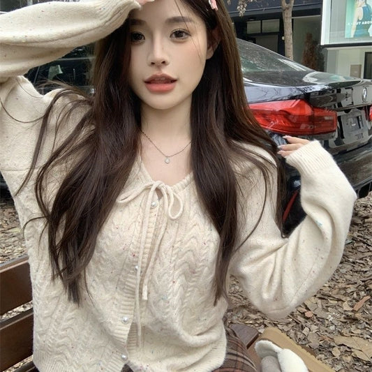 Winter Loose Knit Cardigan Top Women's New Thin