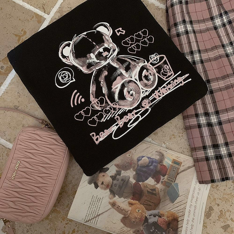 Female Sweet Cool Japanese Cute Graffiti Plush Sweater