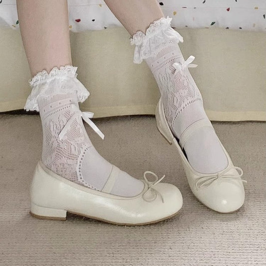 Summer Thin Lace-trimmed Mid-calf Socks