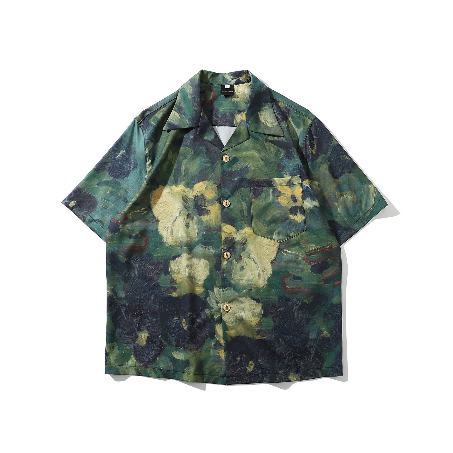 Men's Hip Hop Floral Print Long Sleeve Shirt