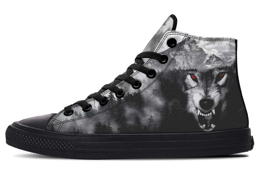Men's And Women's Fashion Color Printing High-top Canvas Shoes