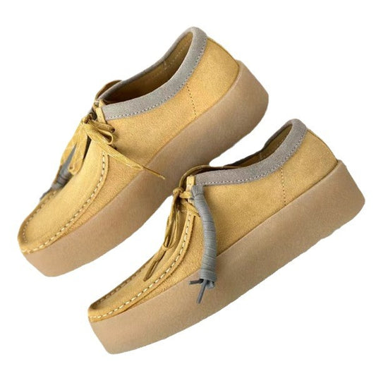 Vintage British Oxford Platform Cowhide Casual Shoes