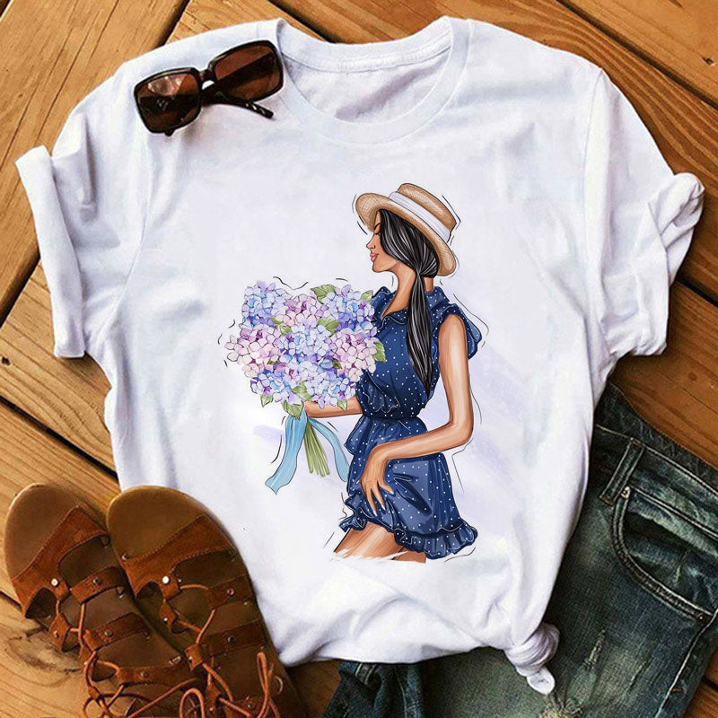 Sunflower Black T-Shirt Loose Short Sleeve T-Shirt