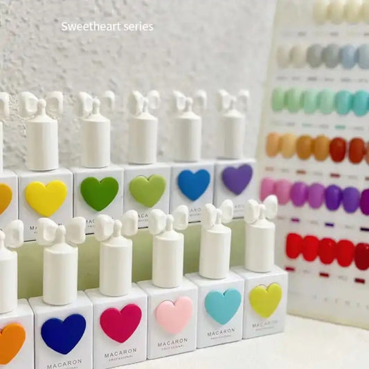58 Color Peach Heart Suit UV Polish Macaron Color Love Bottle White Phototherapy Nail-beauty Glue For Nail Beauty Shop Wholesale