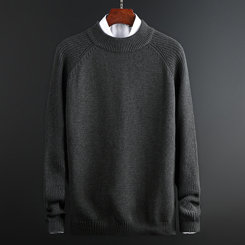 Fashion Sweater Men Thick Round Neck Slim Casual