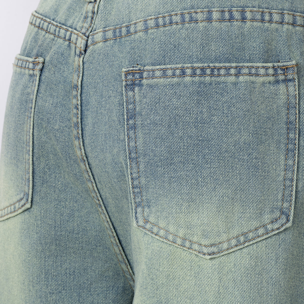 Chic Distressed Denim Loose-fitting Cropped Pants